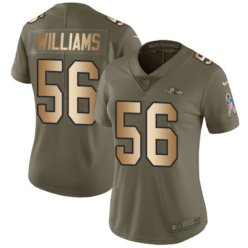 Women\'s Nike Baltimore Ravens #56 Tim Williams Limited Olive/Gold ...